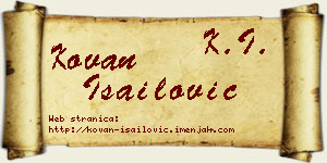 Kovan Isailović vizit kartica
